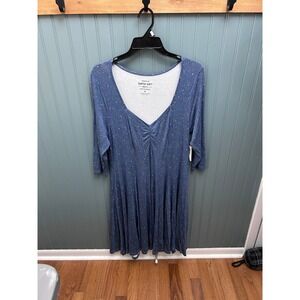 Torrid Super Soft Blue Moon Stars 3/4 Sleeve Knit Dress Plus Size 0 L‎ 12